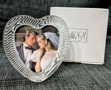 VTG Mikasa Polished Portraits Clear Heart Shaped Picture Frame- 4.25”x4.25” NIB picture