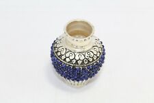Pot Silver 925 Engraved Sterling Hand Handmade Hallmark Lapis Lazuli stones A440 picture