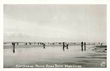 Vintage RPPC Clam Digging Pacific Ocean Beach WA Real Photo P292 picture