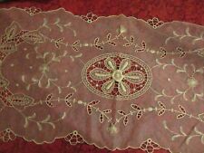 ~Antique 1930's Tambour Lace Table Runner, 42