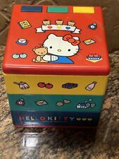 Sanrio Vintage Hello Kitty Push Button Trinket Box Case Red Yellow Green “As Is” picture