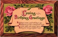 Vintage Postcard- Loving Birthday Greetings birthdays come picture