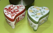 VTG Pair of Trinket Boxes Thailand Andrea by Sadek Porcelain Piano Shape EUC picture