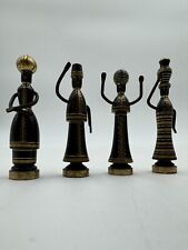 RARE Vintage 4 piece Collection Bronze Teppich Biblical Figurines Israel picture