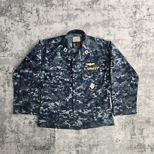 US Navy Shirt Small X-Short Blue Digital Camo Working Blouse Naval Academy picture