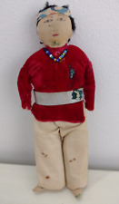 Vintage Handmade Native American Indian Doll Velvet Shirt, Beads TLC Project picture
