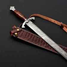 Custom Viking Sword Hand Forged Damascus Steel Sword Medieval Era Sword Gift. picture