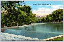 Reno Nevada~Truckee River Falls~Lake Tahoe~1940s Linen Postcard picture