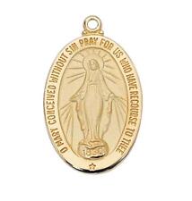 Gold Tone Sterling Silver Miraculous Medal Size 1in Features 20in Long Chain picture