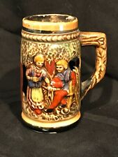 VINTAGE GERMAN MINIATURE BEER STEIN - COUPLE DRINKING AT RESTAURANT BAR picture