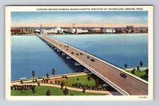 Boston MA-Massachusetts, Harvard Bridge Showing Institute, Vintage Postcard picture