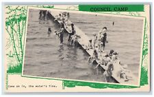 Minneapolis Michigan MI Postcard Council Camp Sunbathing Scene Water's Fine picture