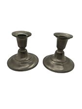 Pair of pewter Short Candle Holders picture