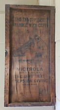 RARE Antique Victor Victrola Nipper Crate Top Sign Record Player picture