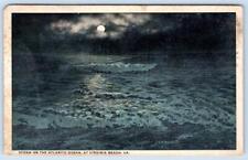 1920's STORM ON THE ATLANTIC OCEAN VIRGINIA BEACH VA VINTAGE POSTCARD picture