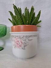 Vintage English Rose Pattern FTD Fine China Porcela Vase Planter Japan Cache Pot picture