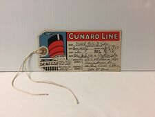 1957 Cunard Line Queen Mary Vintage Luggage Baggage Tag Cruise Steamer Ship picture