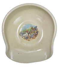 Marshall Pottery Stoneware Spoon Rest Chickens Hen Rooster Flock Farm Country  picture