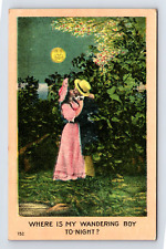 Vaudeville Comics Anthropomorphic Moon Where's Wandering Boy Postcard picture