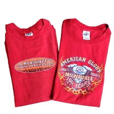 2 Vintage American Glory Motorcycle Ride Of The Century 1903 2003 T-shirts picture
