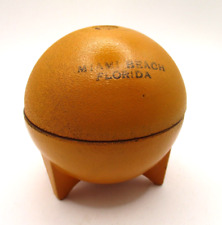 Vintage - MIAMI BEACH Florida  - Glass Souvenir Orange Perfume container picture