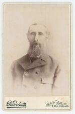 Antique Circa 1880s Cabinet Card Older Man With Goatee Beard Old Orchard, ME picture