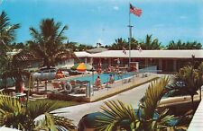 Danker's Motel Court Miami Florida Palms Swimming Pool Flag 1963 Postcard B203 picture