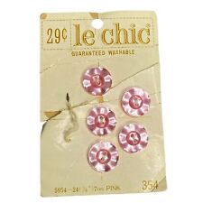 Vintage Le Chic Pink Buttons On Original Card picture