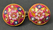 Pair of Composition Studs, Handmade in India #5104 picture