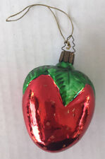Vintage Christmas Ornament Strawberry 3” Mercury Glass West Germany picture