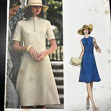 Vintage 1960s Vogue 1048 Sybil Connolly Mod A-Line Dress Sewing Pattern 10 CUT picture