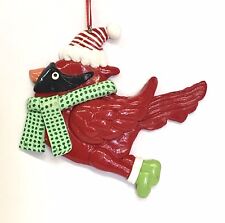 Red Santa Cardinal Bird Scarf Christmas Tree Ornament 4.5”x 4”x 1” Hobby Lobby picture