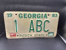Vintage 1983 Georgia Vanity License Plate 1 ABC   E2/633 picture