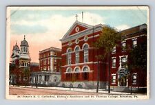Scranton PA-Pennsylvania, St. Peter's Cathedral, College, Vintage c1922 Postcard picture