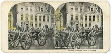 c1900's Stereoview Card British Troops in Bruges, Retreat from Antwerp picture