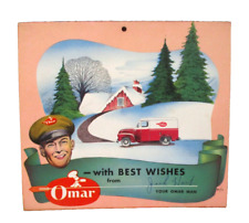 Vintage 1954 advertising calendar Laub's Omar Akron Ohio breads pastries picture