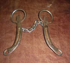 2 Vintage Antique Handmade Bits From Horse Shoes And Chain picture