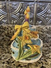 Blue Sky Ceramic Heather Goldminc Signed March Birthday Cake Candle Holder picture