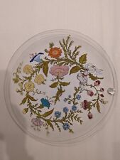 Vintage Dorothy Thorpe California Wildflower Glass Platter Sticker Signed Floral picture