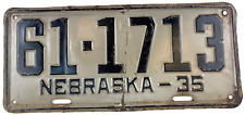 Nebraska 1935 License Plate Tag Man Cave Vintage Garage Sheridan Co Collector picture