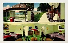 1950s Baywood Lodge Park Restaurant California Boating Fishing Room VTG Postcard picture