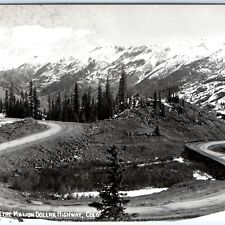 c1950s Million Dollar Highway, CO RPPC Hairpin Curve Dirt Road Real Photo A113 picture