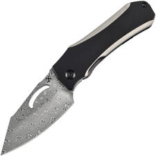 Kansept Knives Loki Framelock Black/Gray Titanium Folding Damascus Knife 1058A3 picture
