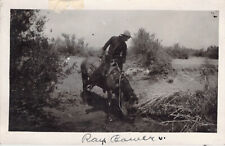 Antique RPPC Western Cowboy on Horse Stream Churchill County Nevada Desert  picture