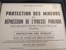 Vintage French Poster - Protection Des Mineurs Notice - FRAMED - 12.5