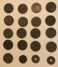 1912-1949 Indian Princely State of Hyderabad 1, 2 Pai LOT OF 20 Bronze Coins picture