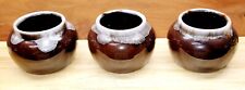 Lot of 3 Vintage Stoneware Drip Glaze Container / Planter?  picture