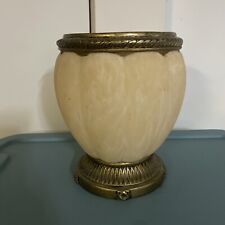 ELEGANT Vintage Resin Alabaster Ornate Ribbed Neoclassical Style Wastebasket picture