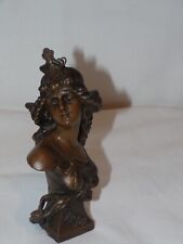 Antique Metal Salome Lady Bust Figure Statue Figurine Signed (C369) picture