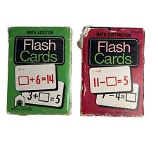 Vintage Set of 2 1970s Math Add Subtract Flash Cards Original Box - Box Damaged picture